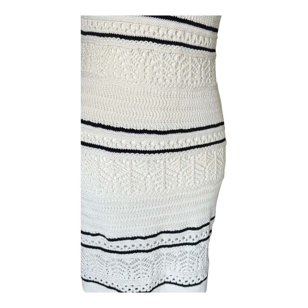 Abercrombie & Fitch White Crochet Knit Mini Dress Bodycon Sleeveless Lined XS - Picture 7 of 12
